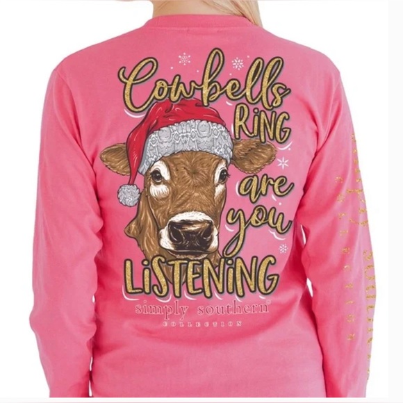 Simply Southern Other - NWT Simply Southern “Cowbells Ring” Long Sleeve Tee sz Youth Large YL 14-16